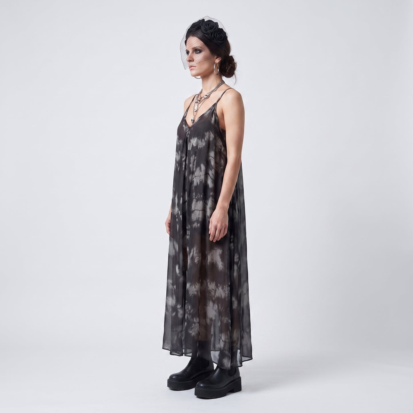 Abstract Print Tie-Dye Cami Dress