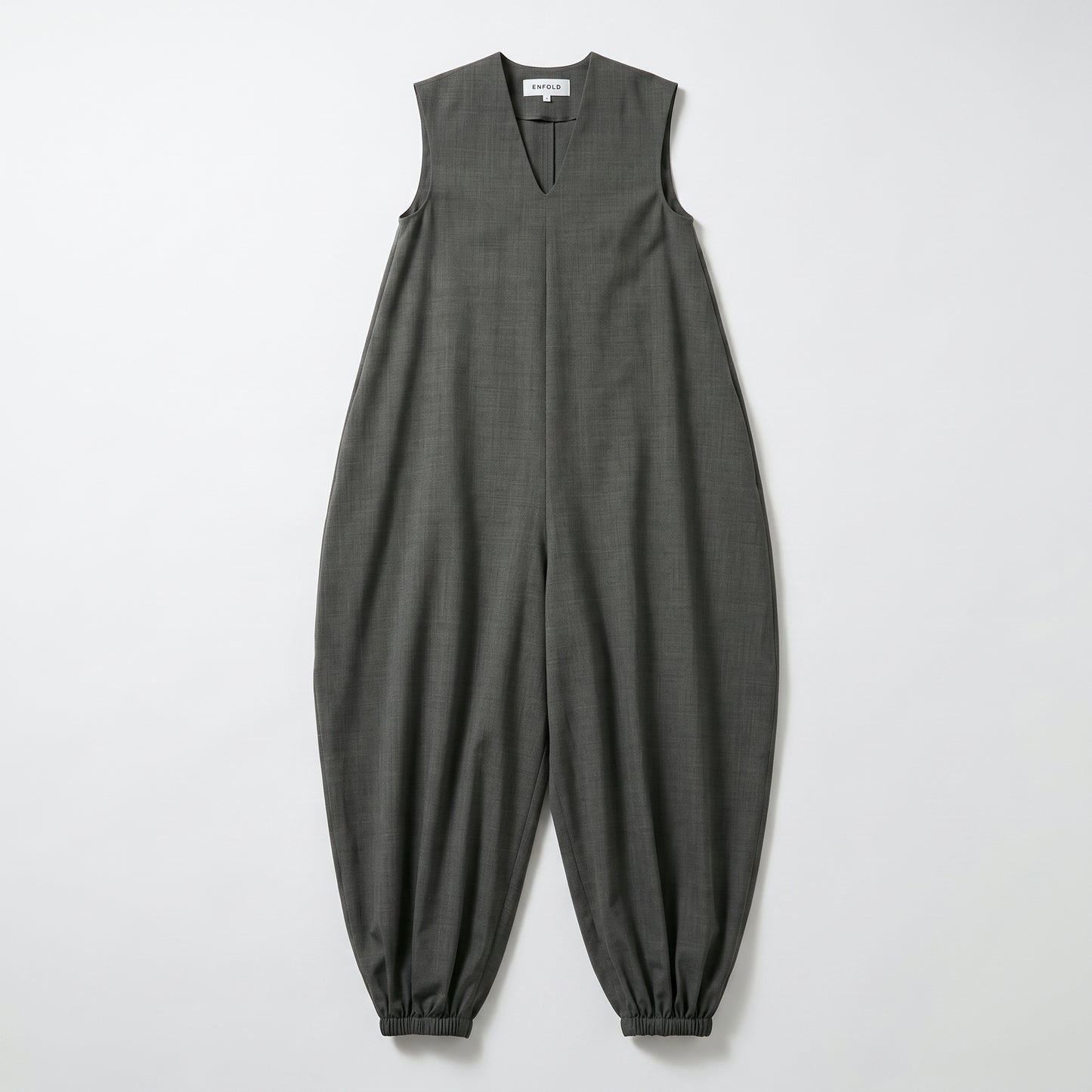 Architectural V-Neck Tapered Jumpsuit