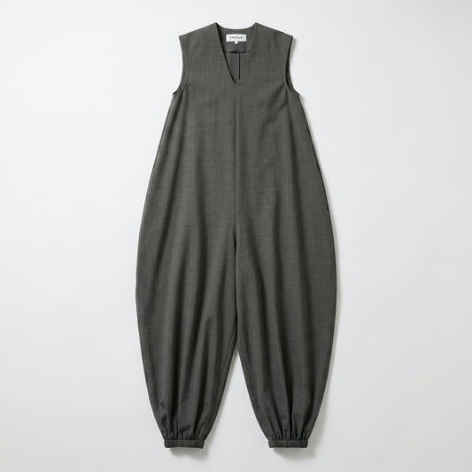 Architectural V-Neck Tapered Jumpsuit