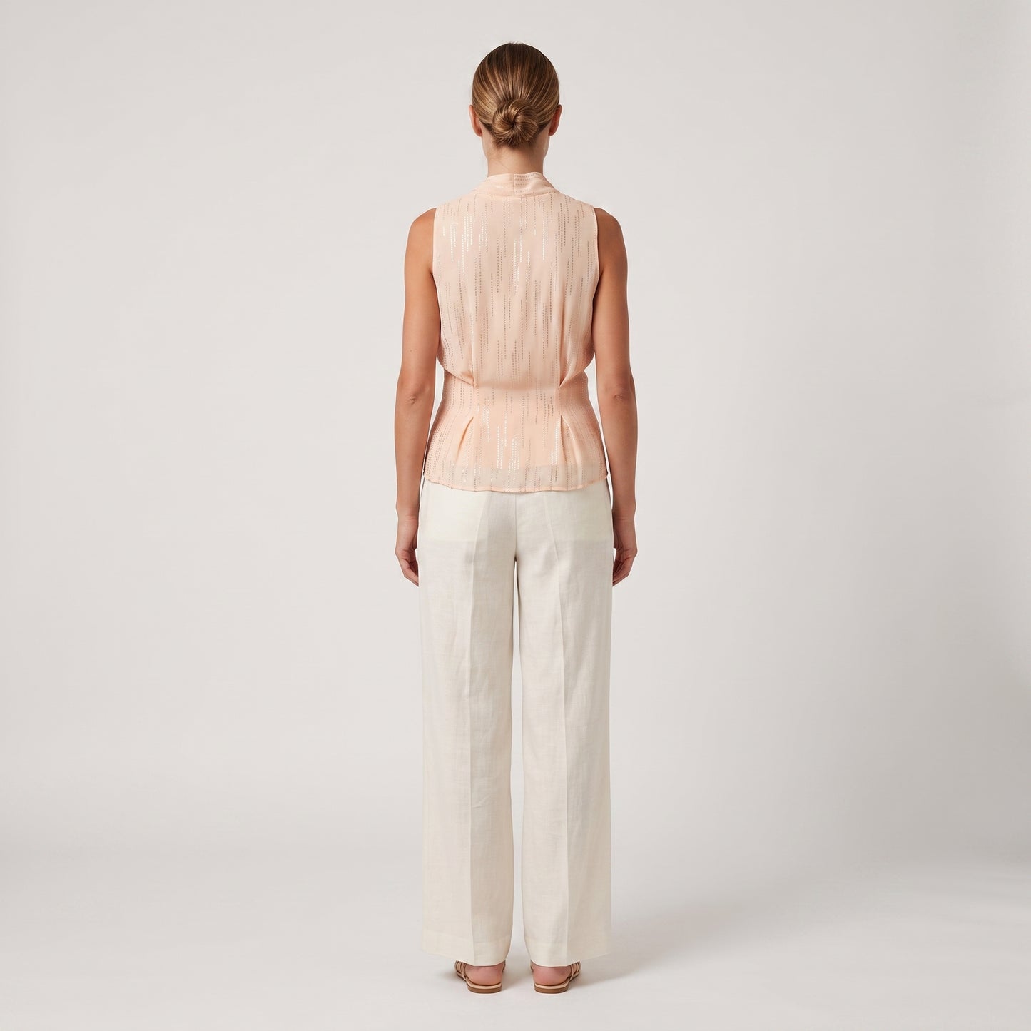 Shimmering Pleated Tailored Vest