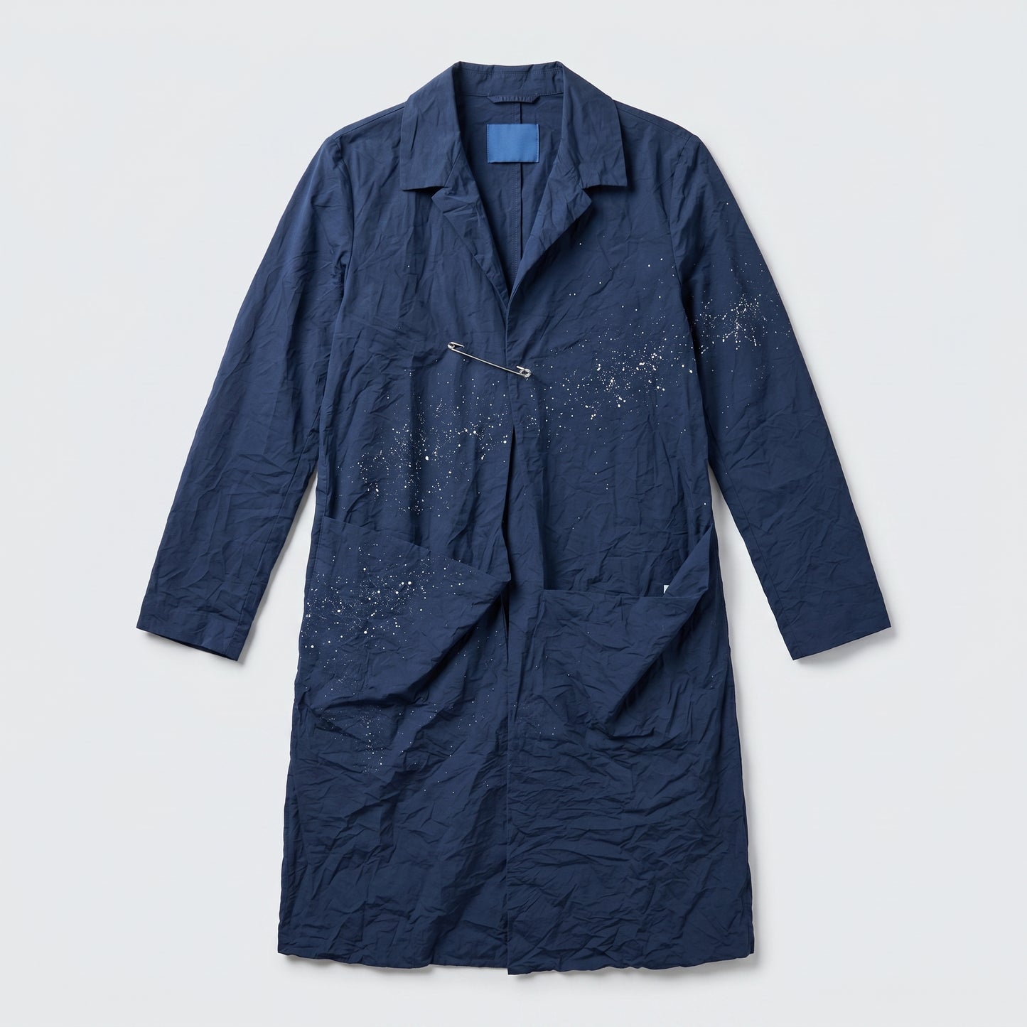 Splattered Crinkle Long Coat