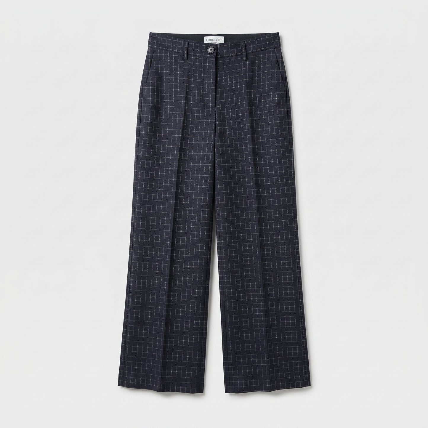Checked Tailored Wide Leg Trousers