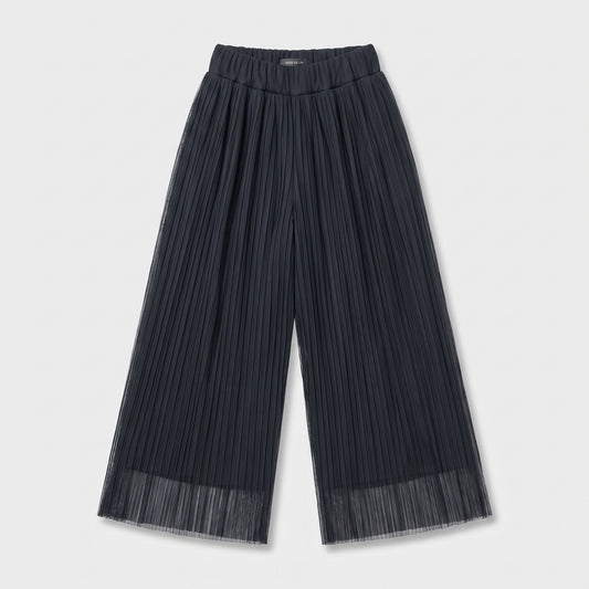 Pleated Wide-Leg Cropped Trousers