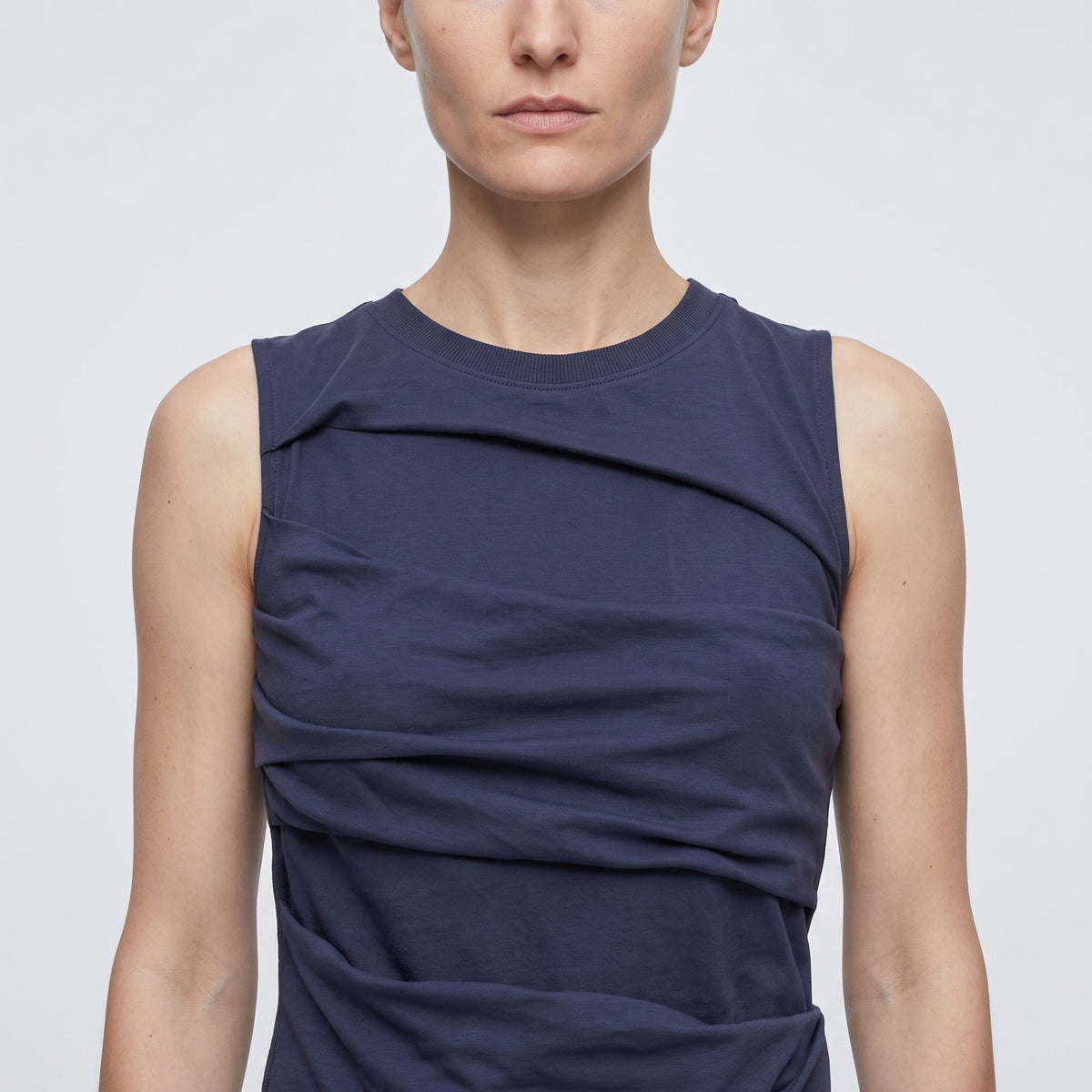 Cut-Out Navy Cotton Tank