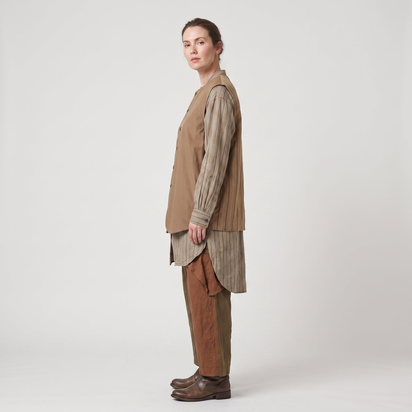 Tailored Button-Front Cotton Vest