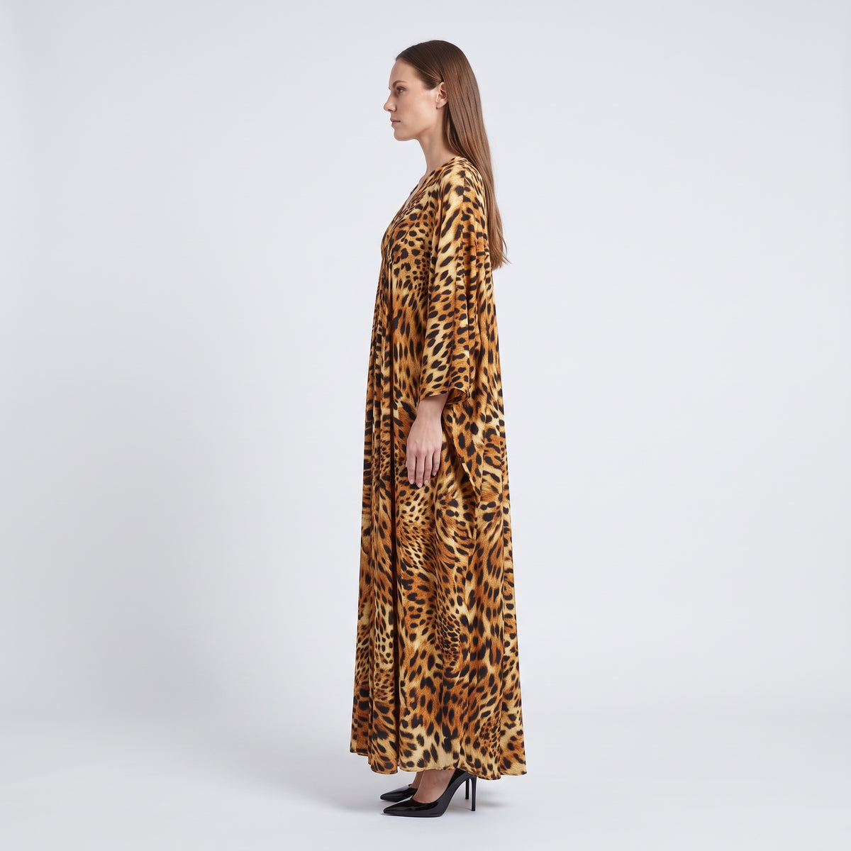 Leopard Print V-Neck Dress