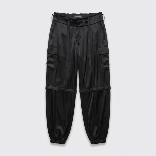 Satin Cargo Utility Trousers