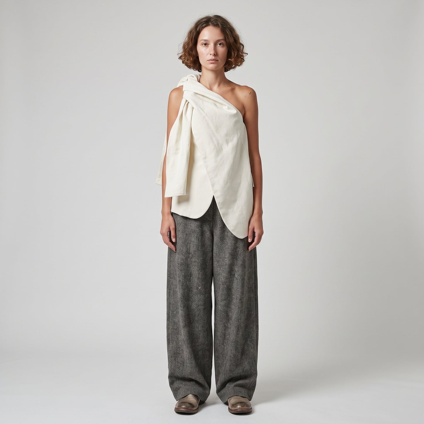 Draped Architectural Sleeveless Vest
