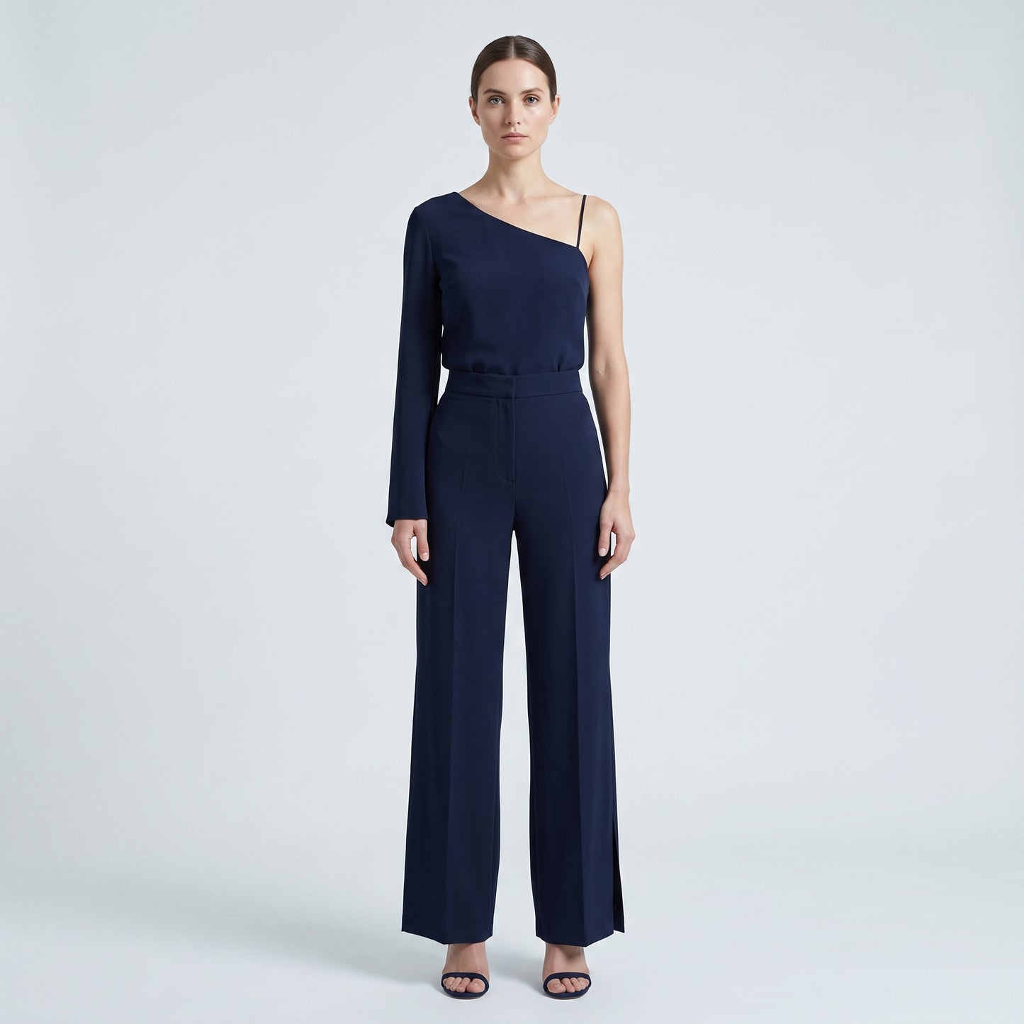 Navy One-Shoulder Asymmetric Top