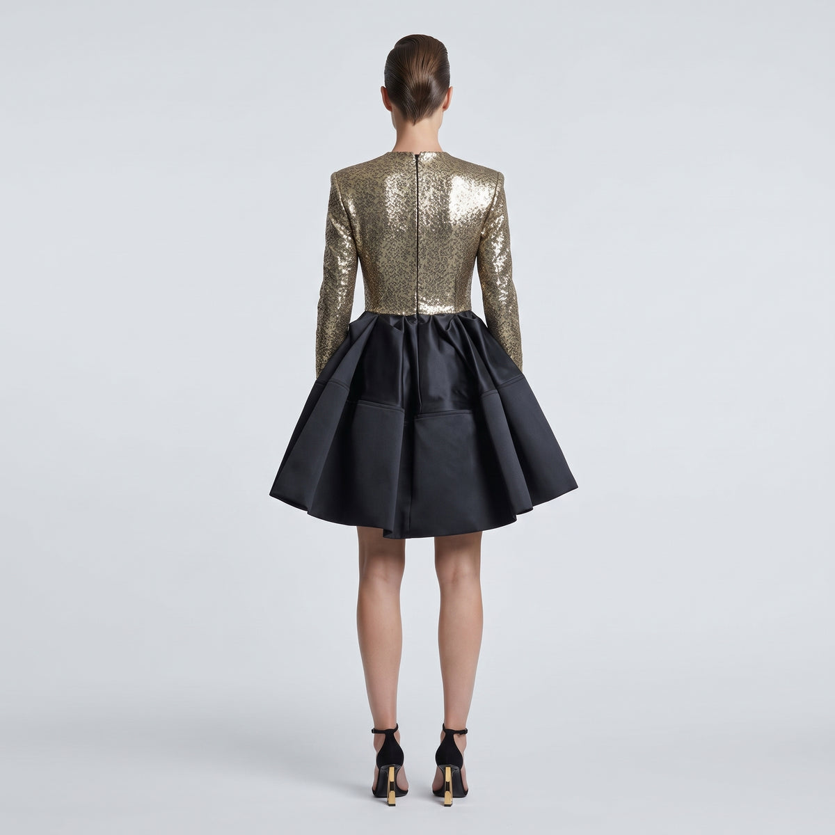 Metallic Sequin Corset Mini Dress