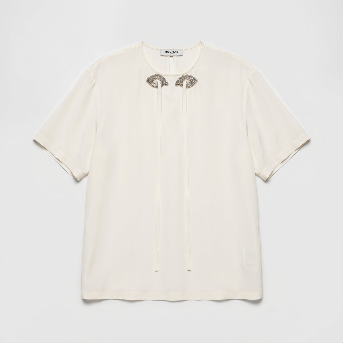 Embellished Silk Crepe Blouse