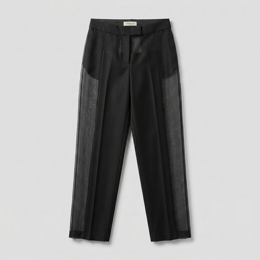 Sheer Panel Tailored Trousers