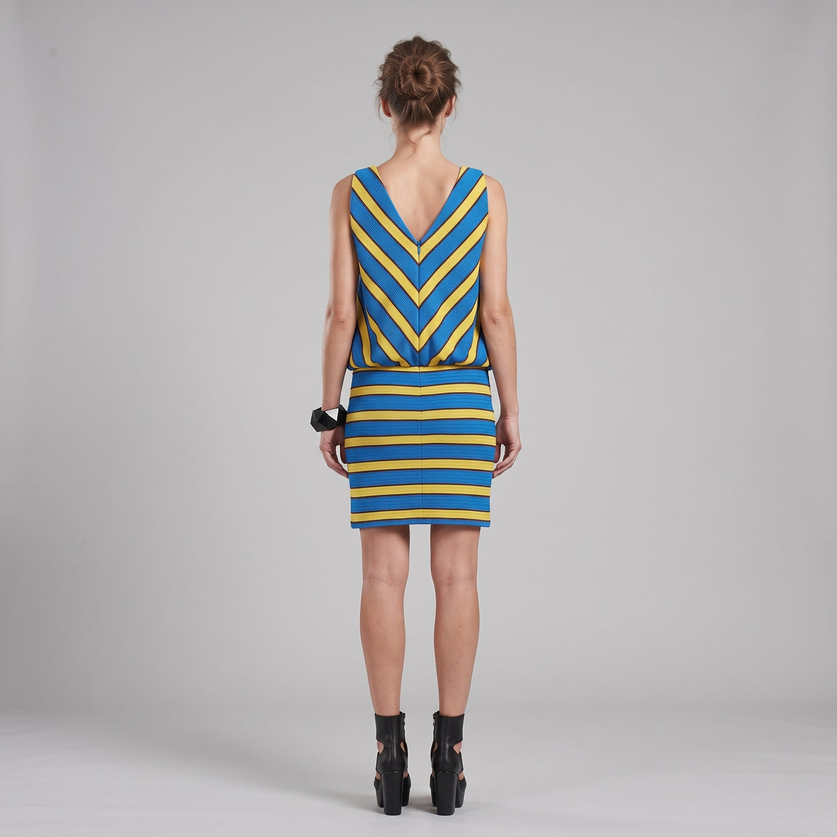 Striped Knit Sleeveless Dress