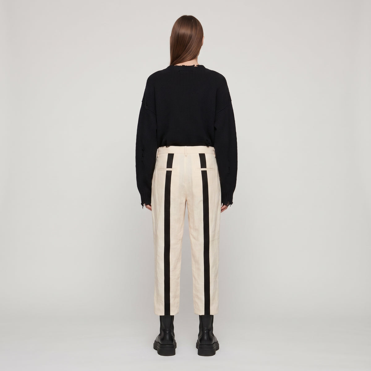 Striped Linen Tailored Trousers