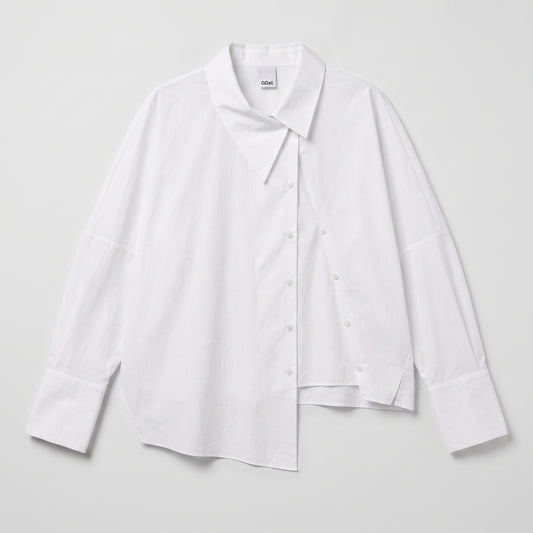 Asymmetric Cotton Poplin Shirt