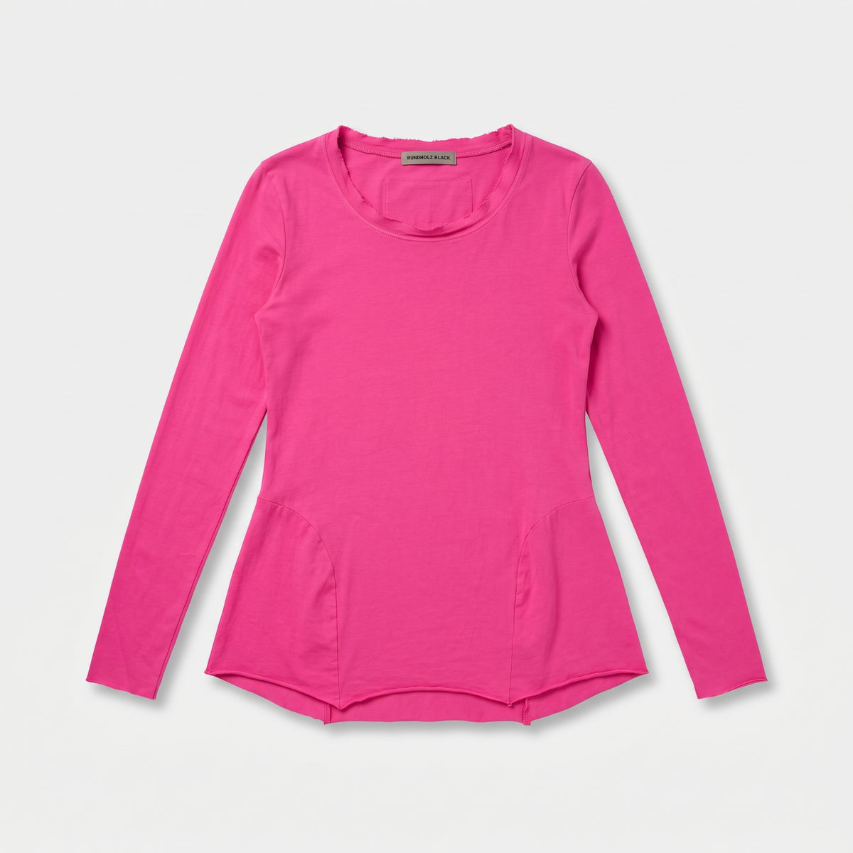 Vibrant Pink Fitted Long-Sleeve Top