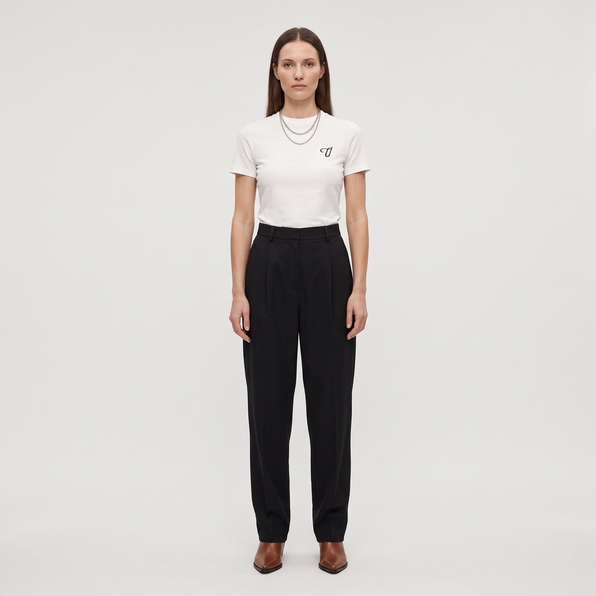 Minimalist Embroidered White Tee