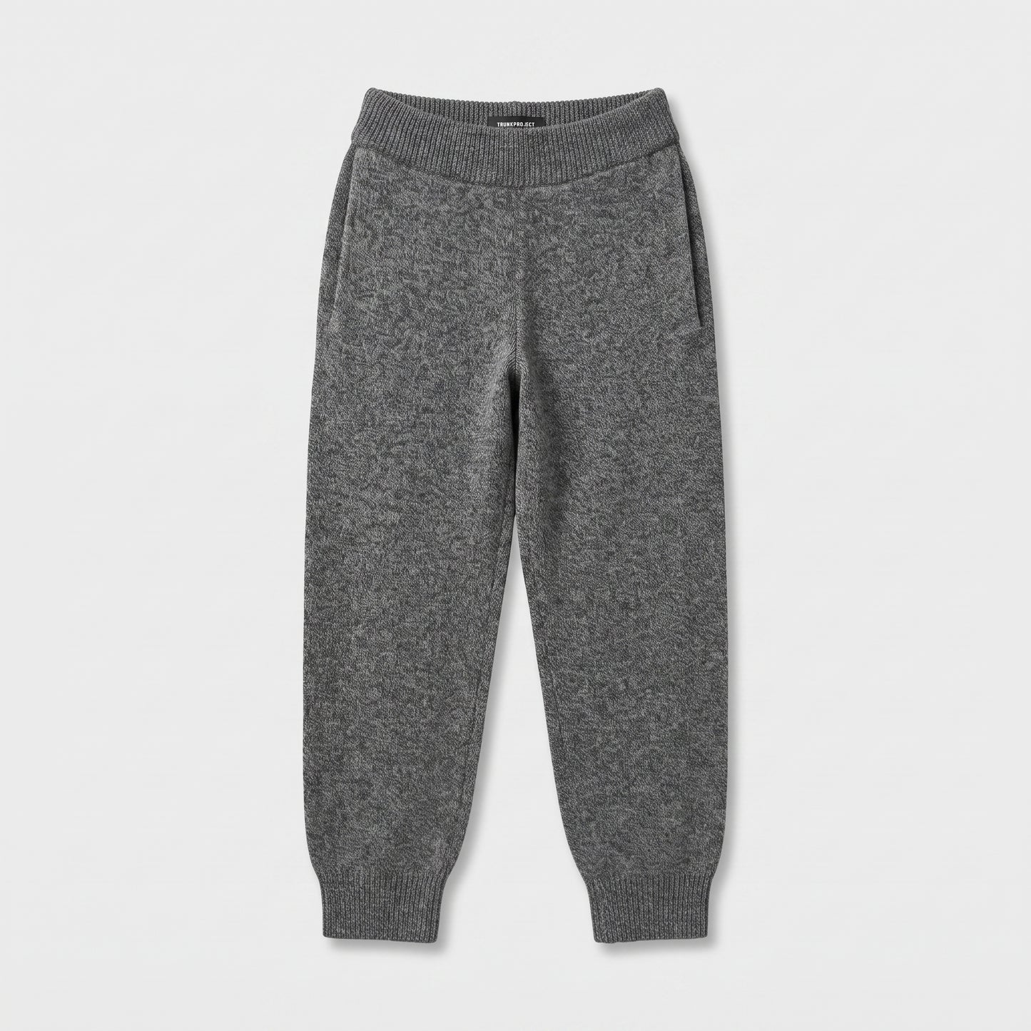 Grey Wool Knit Joggers