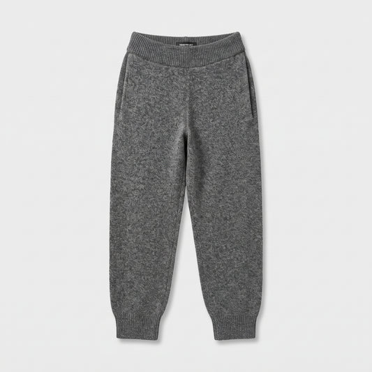 Grey Wool Knit Joggers