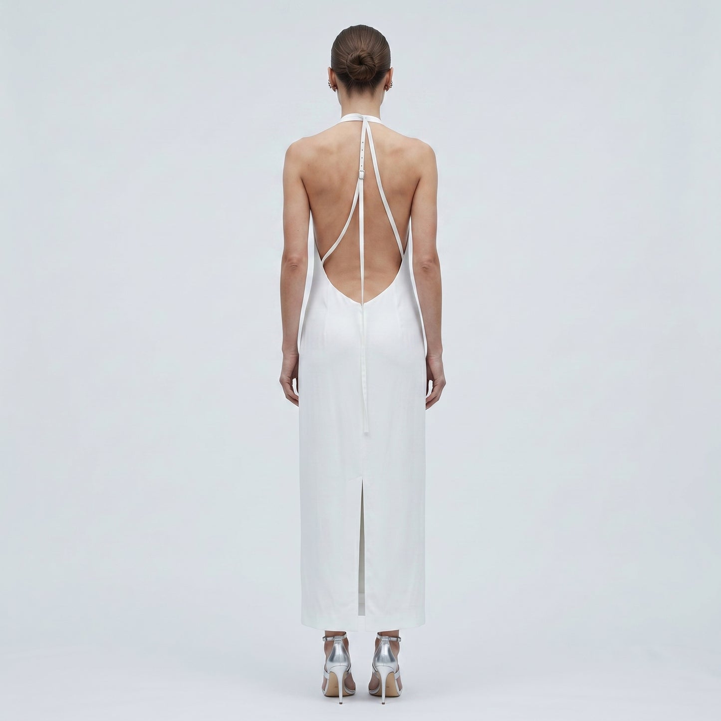 Elegant Halter Neck Midi Dress