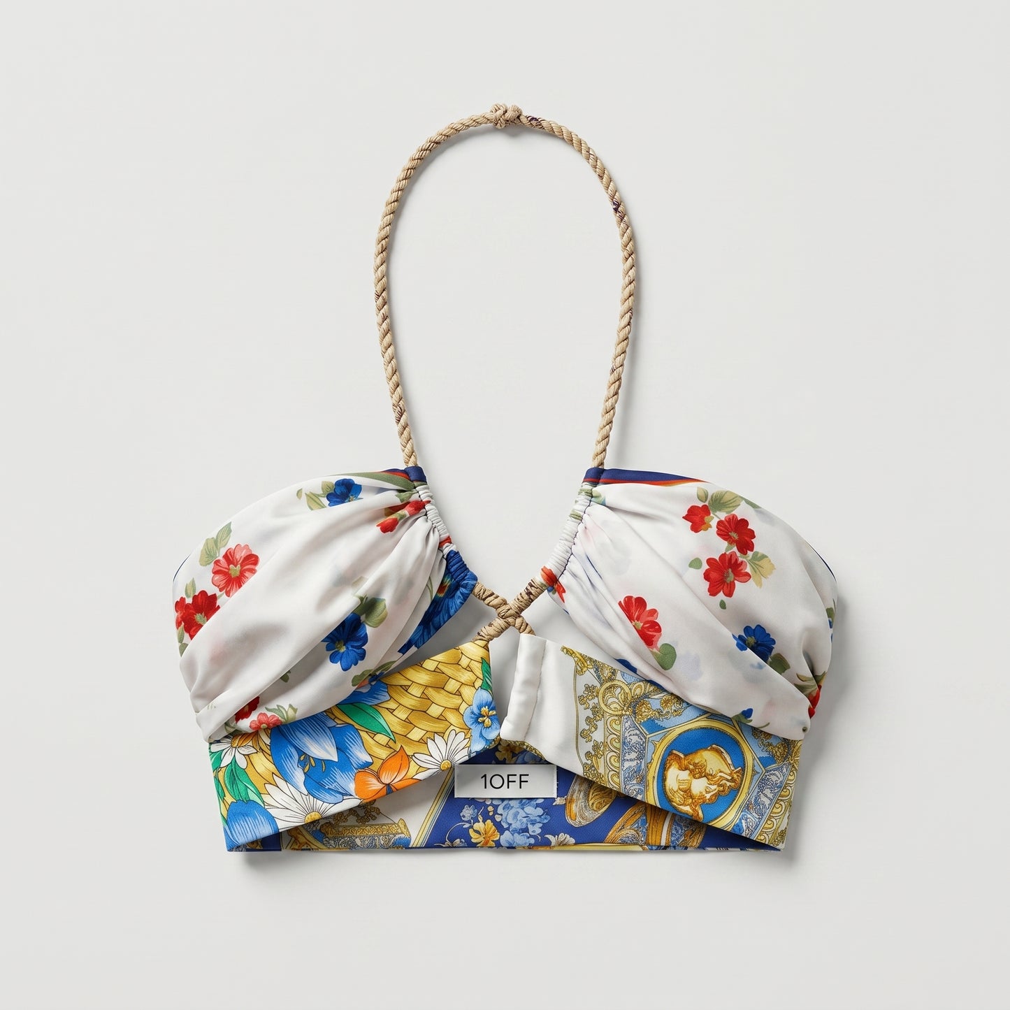 Floral Print Silk Halter Top