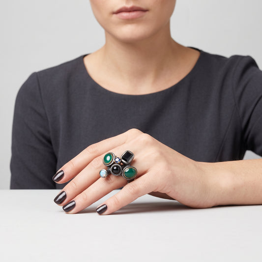 Multistone Statement Cocktail Ring
