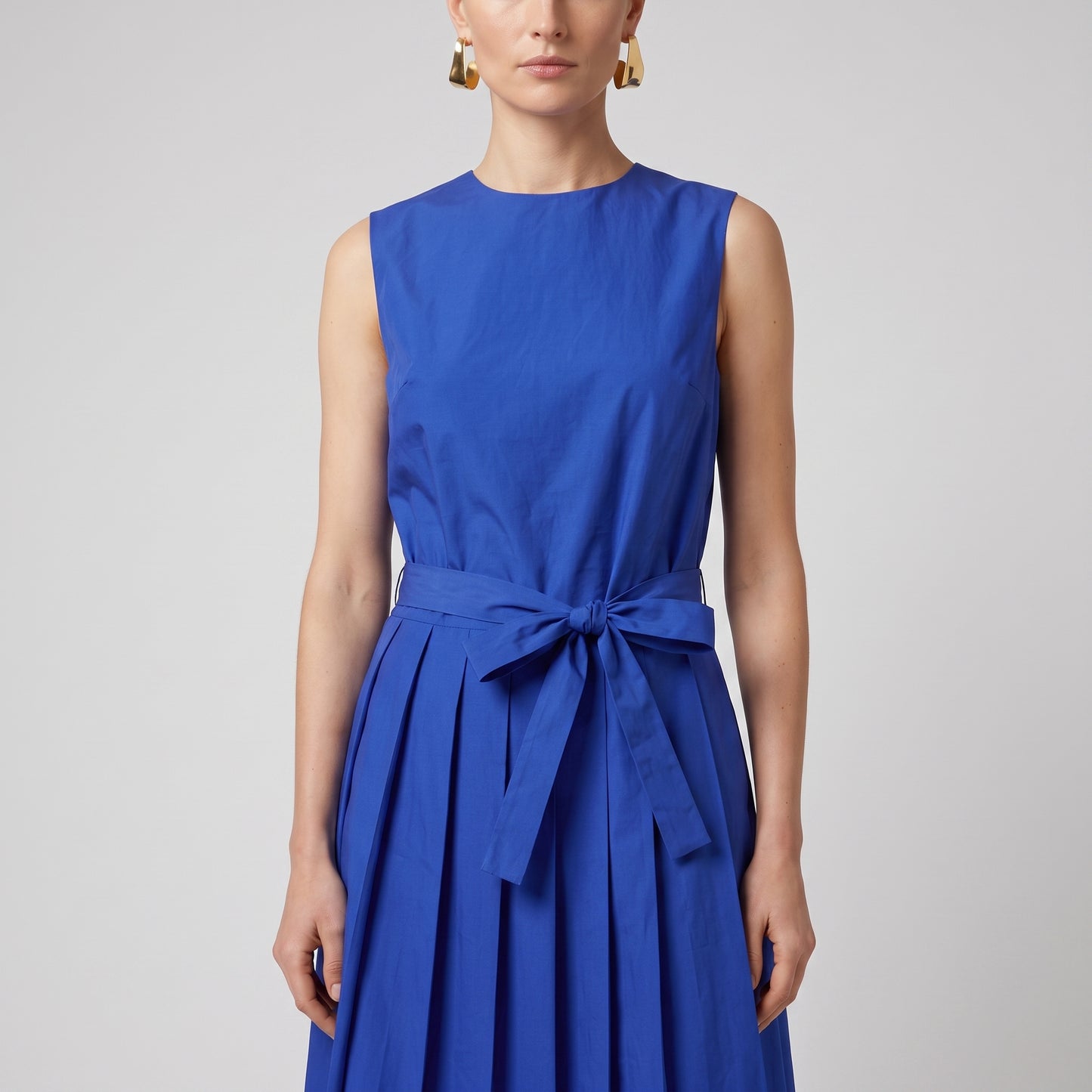 Sleeveless Pleated Midi Dress