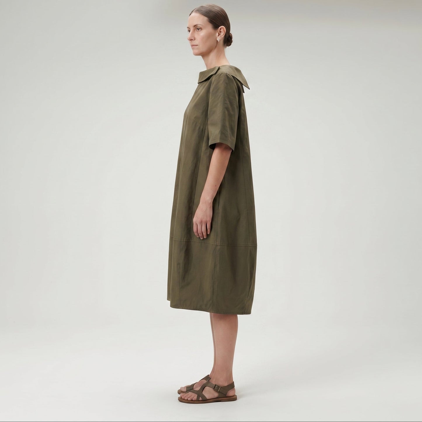 Structured Cotton Fold-Neck Top