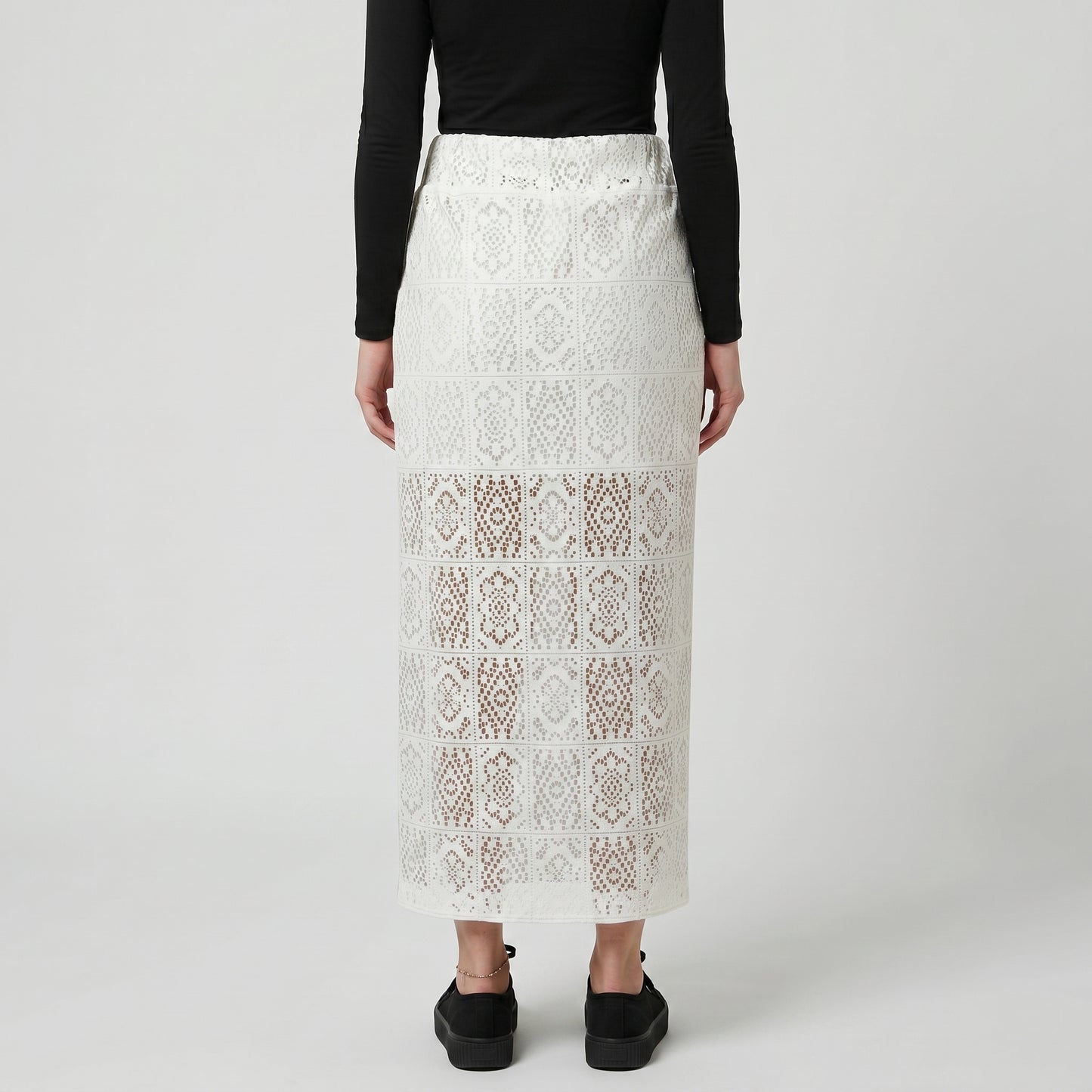 Elegant Crochet Midi Wrap Skirt