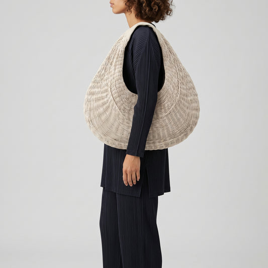 Bivalda Wide Woven Shoulder Bag