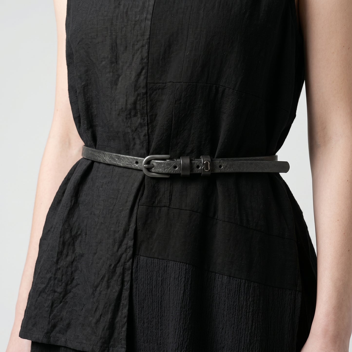 Slim Distressed Leather Belt
