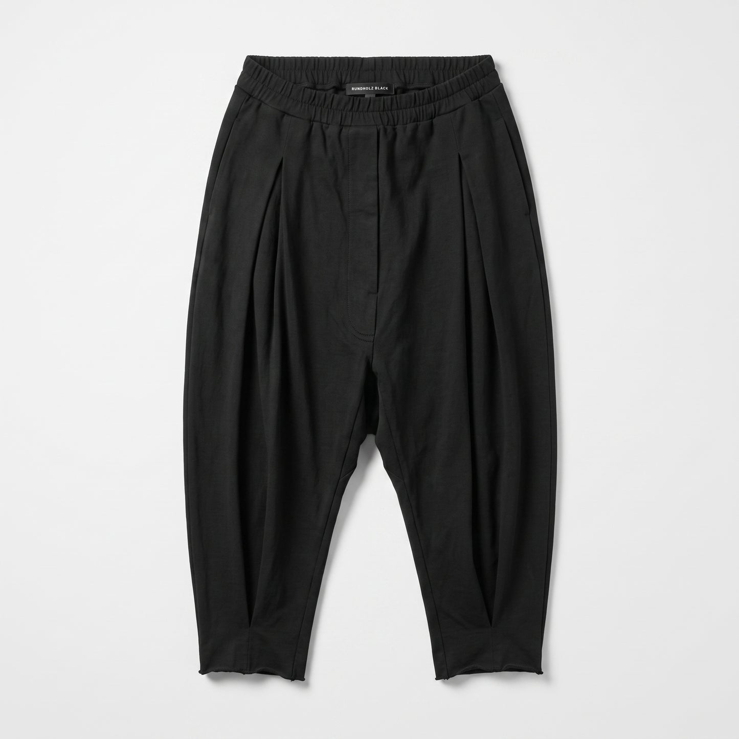 Pleated Cropped Black Trousers