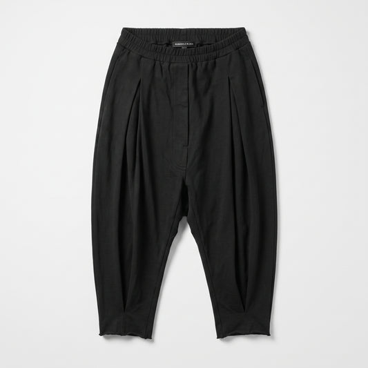 Pleated Cropped Black Trousers