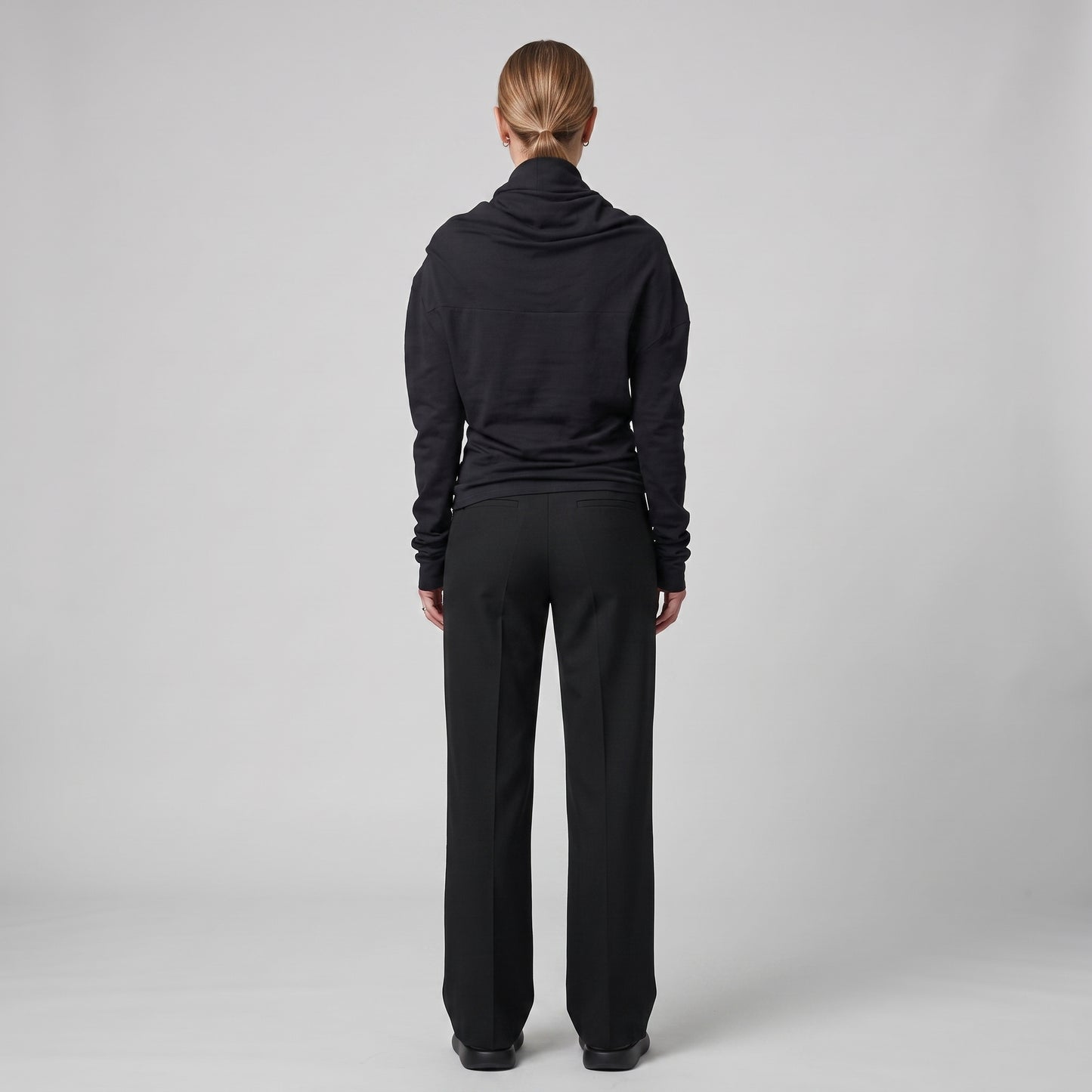 Draped Neck Long Sleeve Top