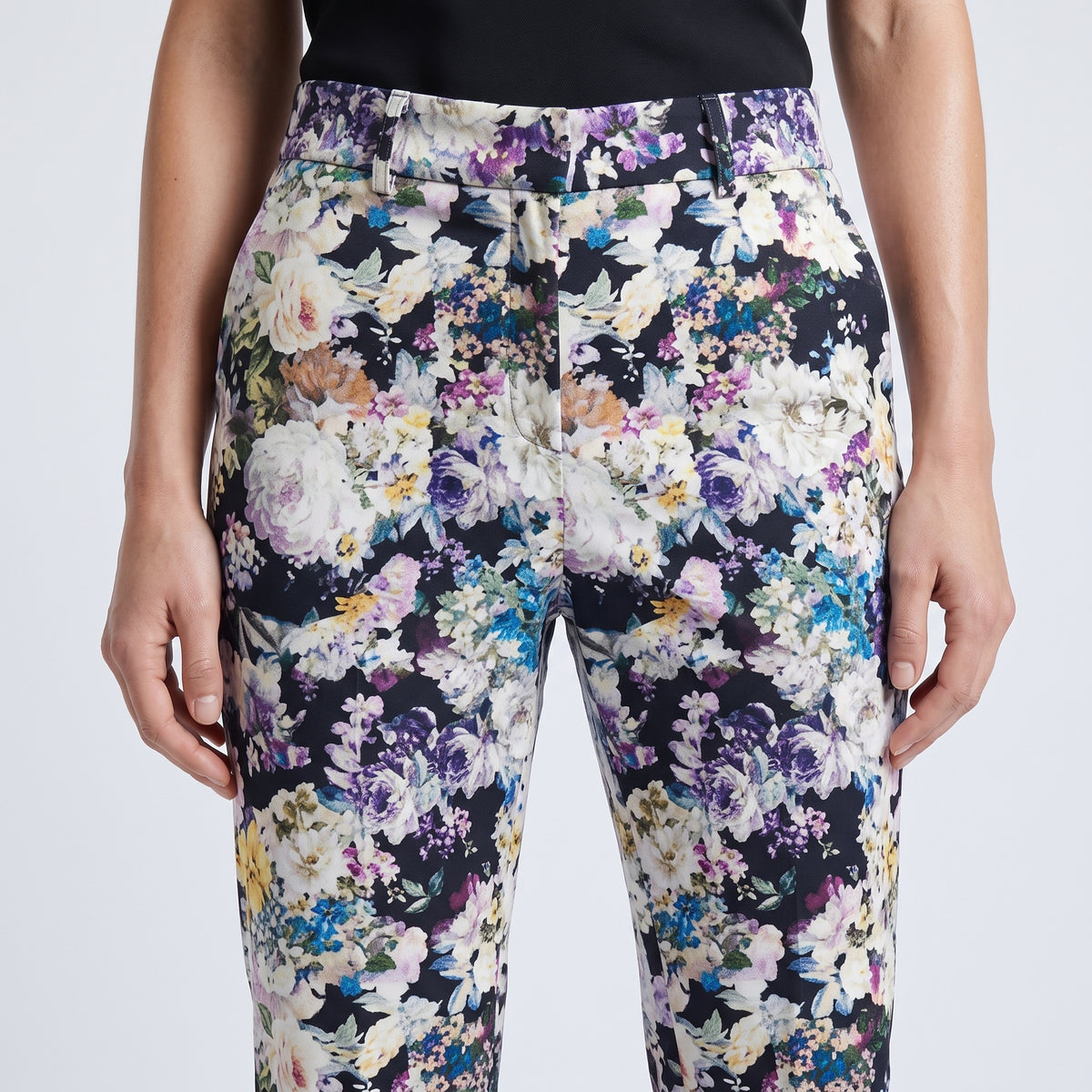 Floral Print Tailored Trousers