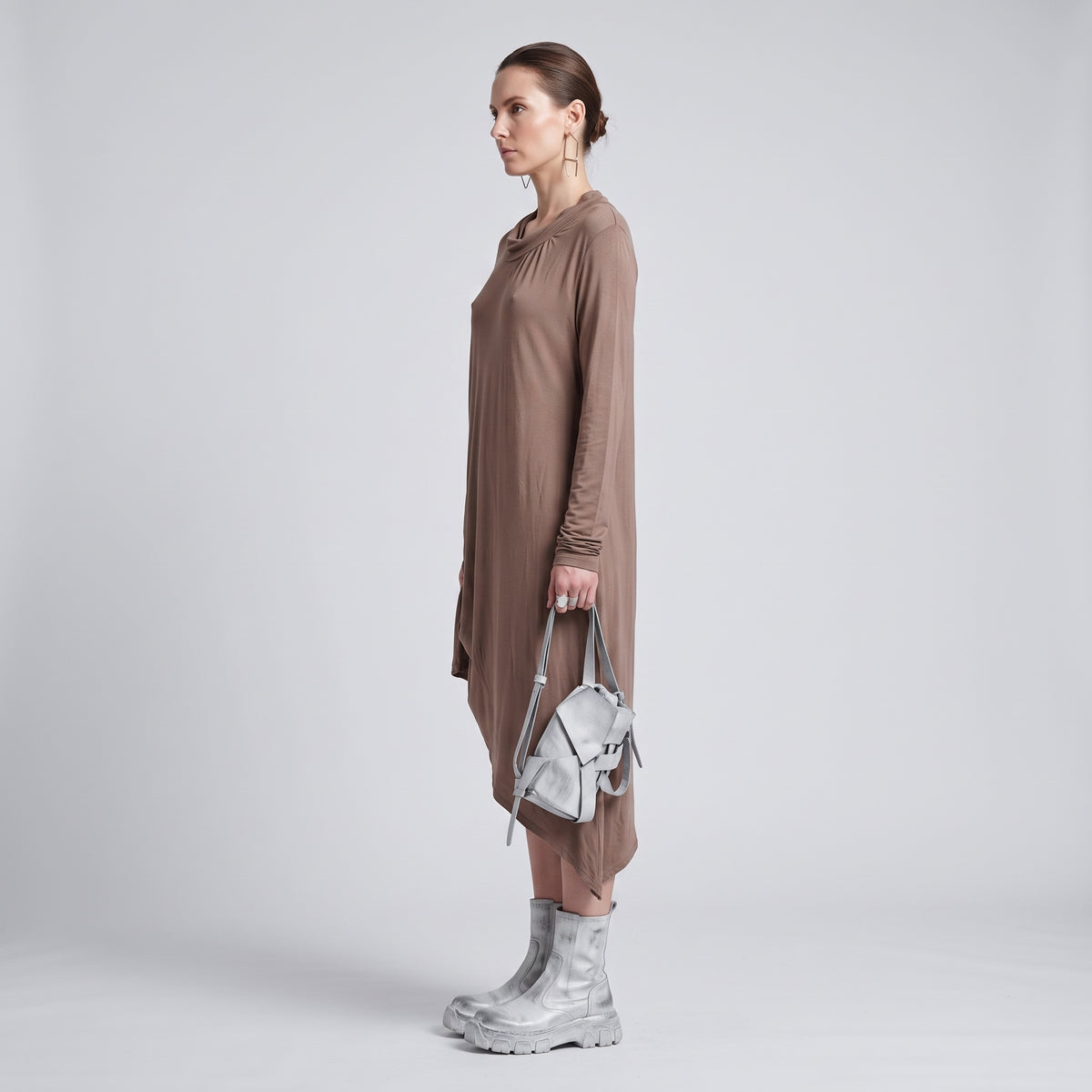 Ruched Asymmetric Jersey Tunic