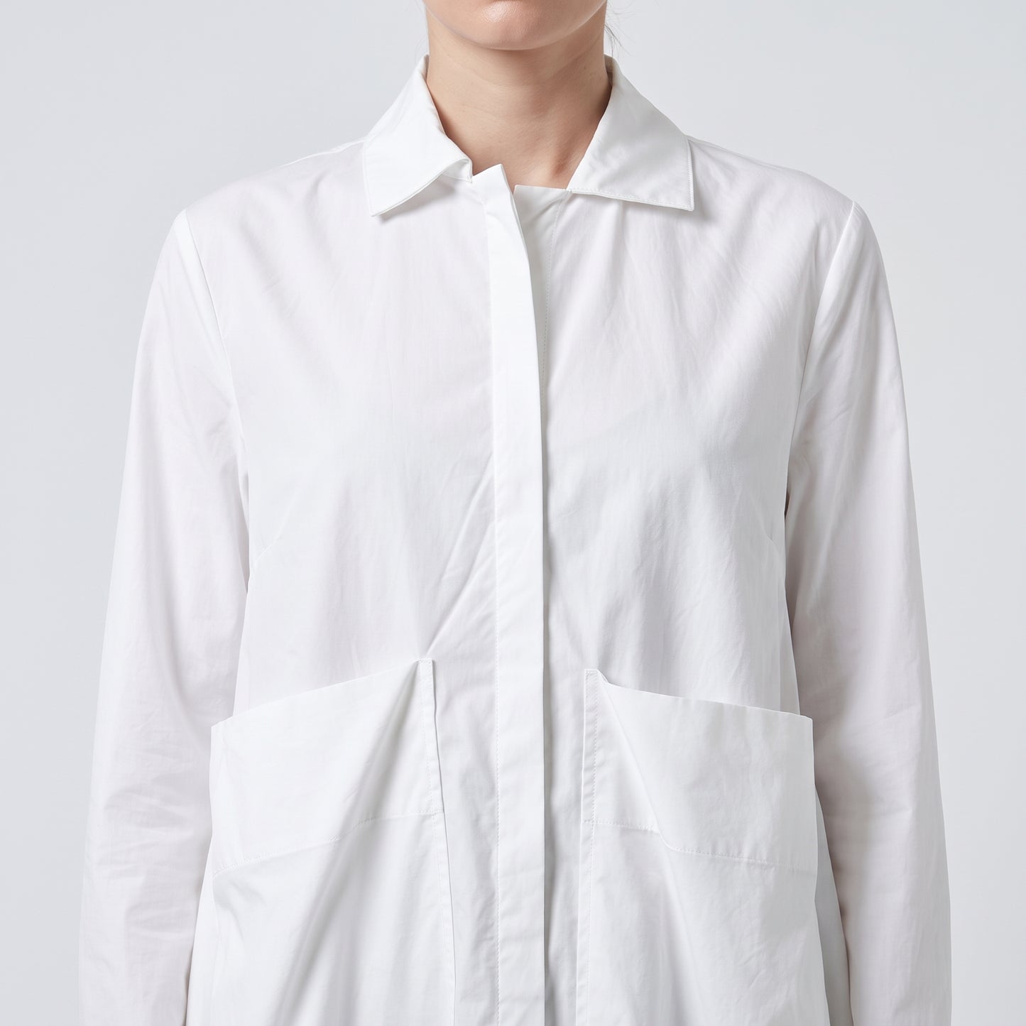 Minimalist Crisp Cotton Tunic Shirt