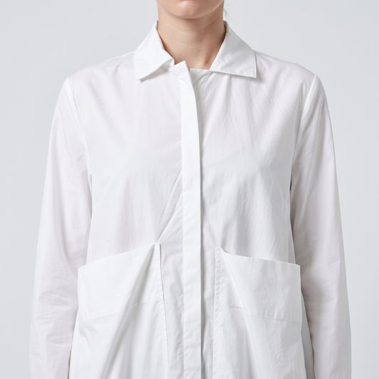 Minimalist Crisp Cotton Tunic Shirt
