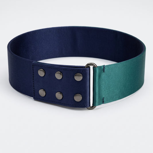 Two-Tone Satin Waist Belt