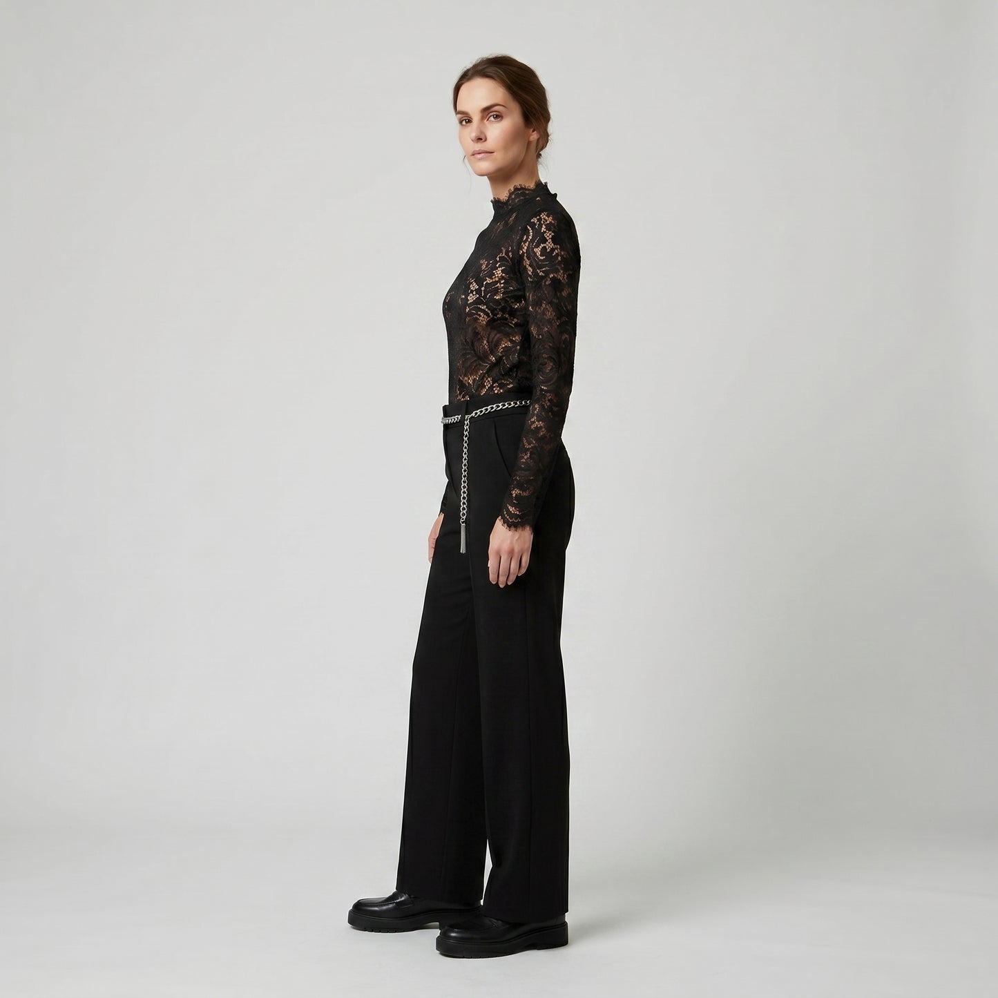 Elegant Lace Mock Neck Top