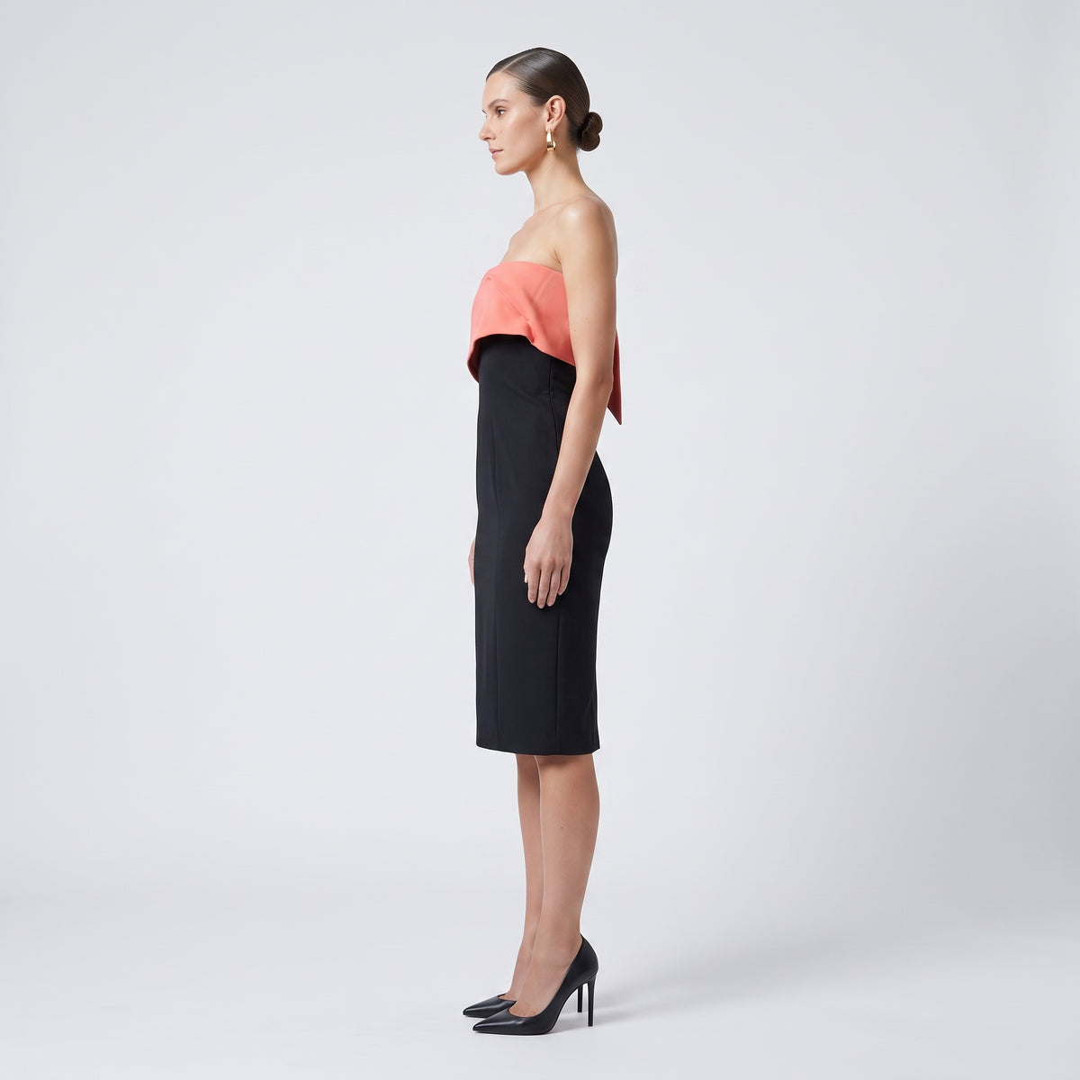 Two-Tone Strapless Cocktail Dress