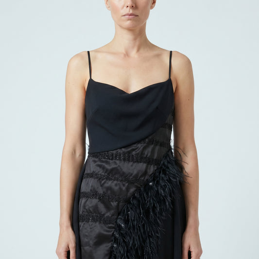 Embellished Feather Cocktail Dress
