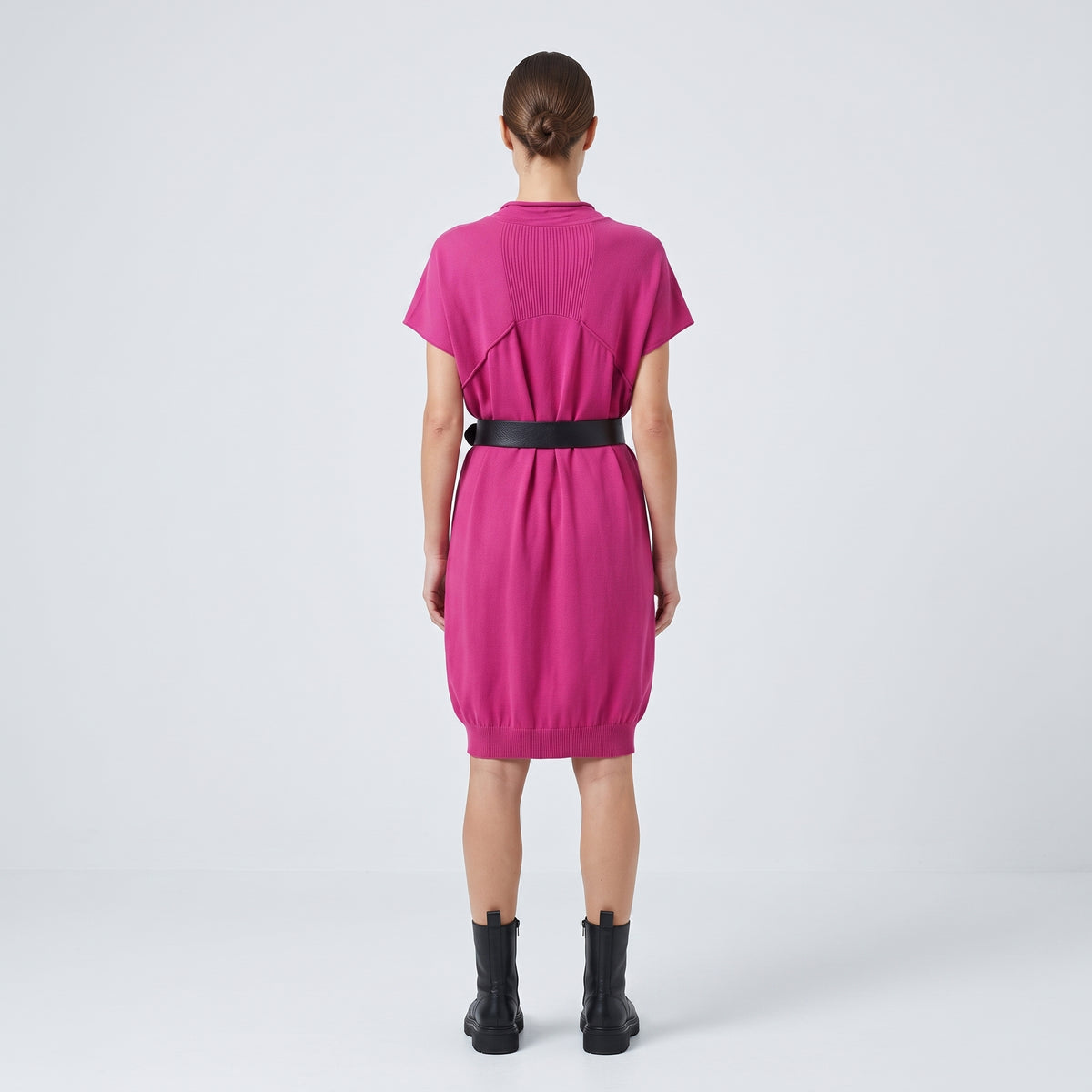 Magenta Tie-Neck Knit Tunic