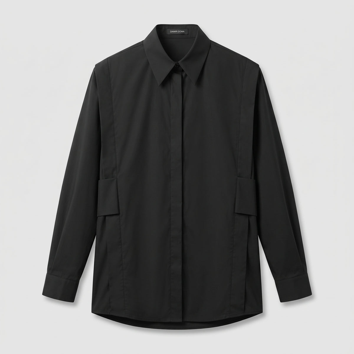 Structured Black Cotton Shirt