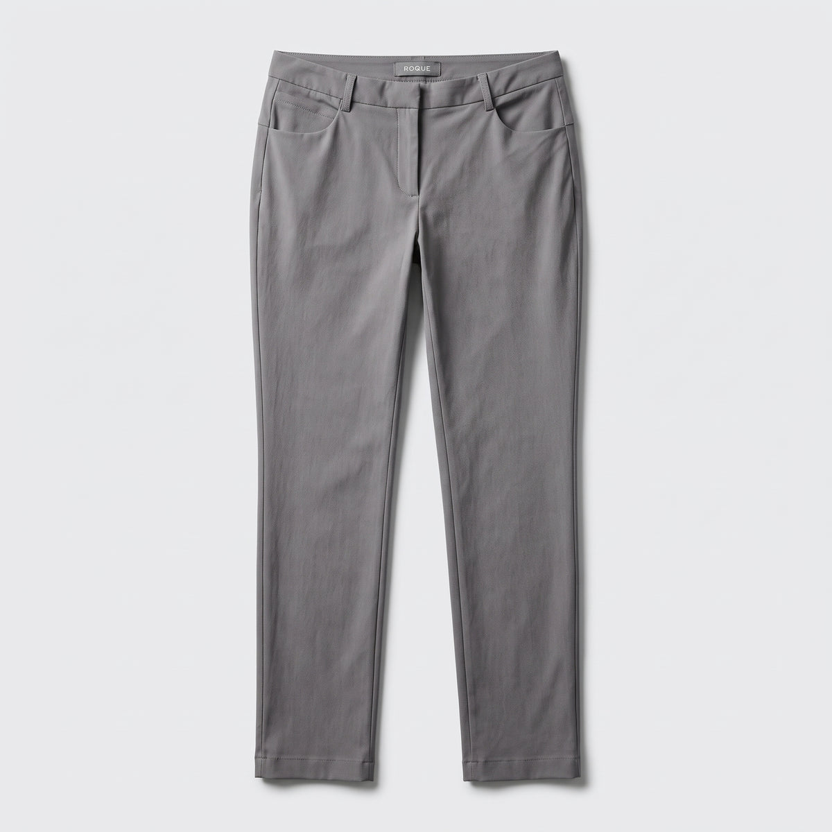 Tailored Mid-Rise Grey Trousers