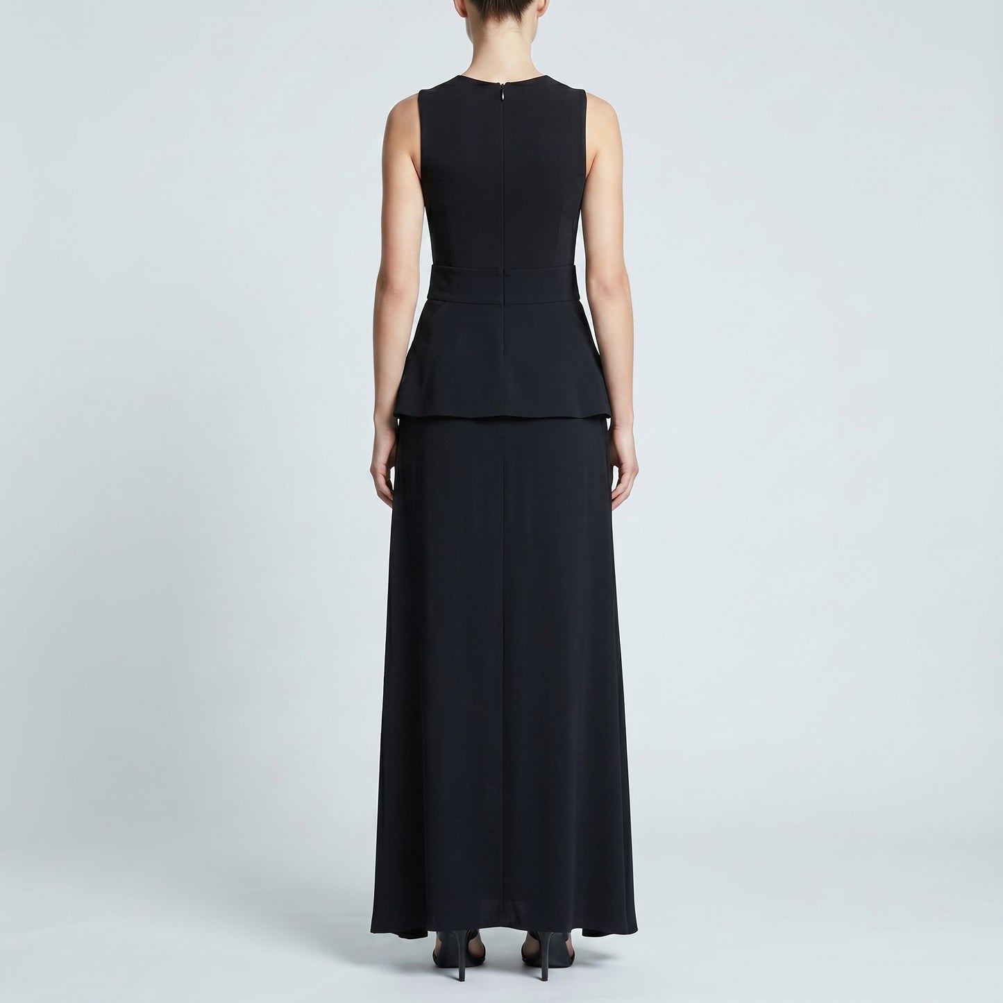 Draped Peplum Wide Leg Trousers