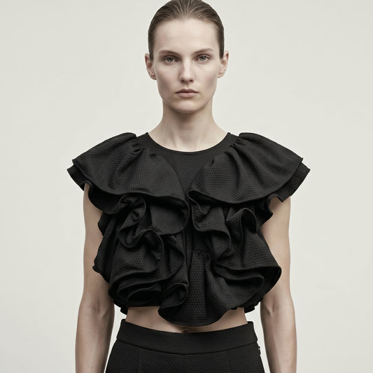 Dramatic Ruffled Textured Top