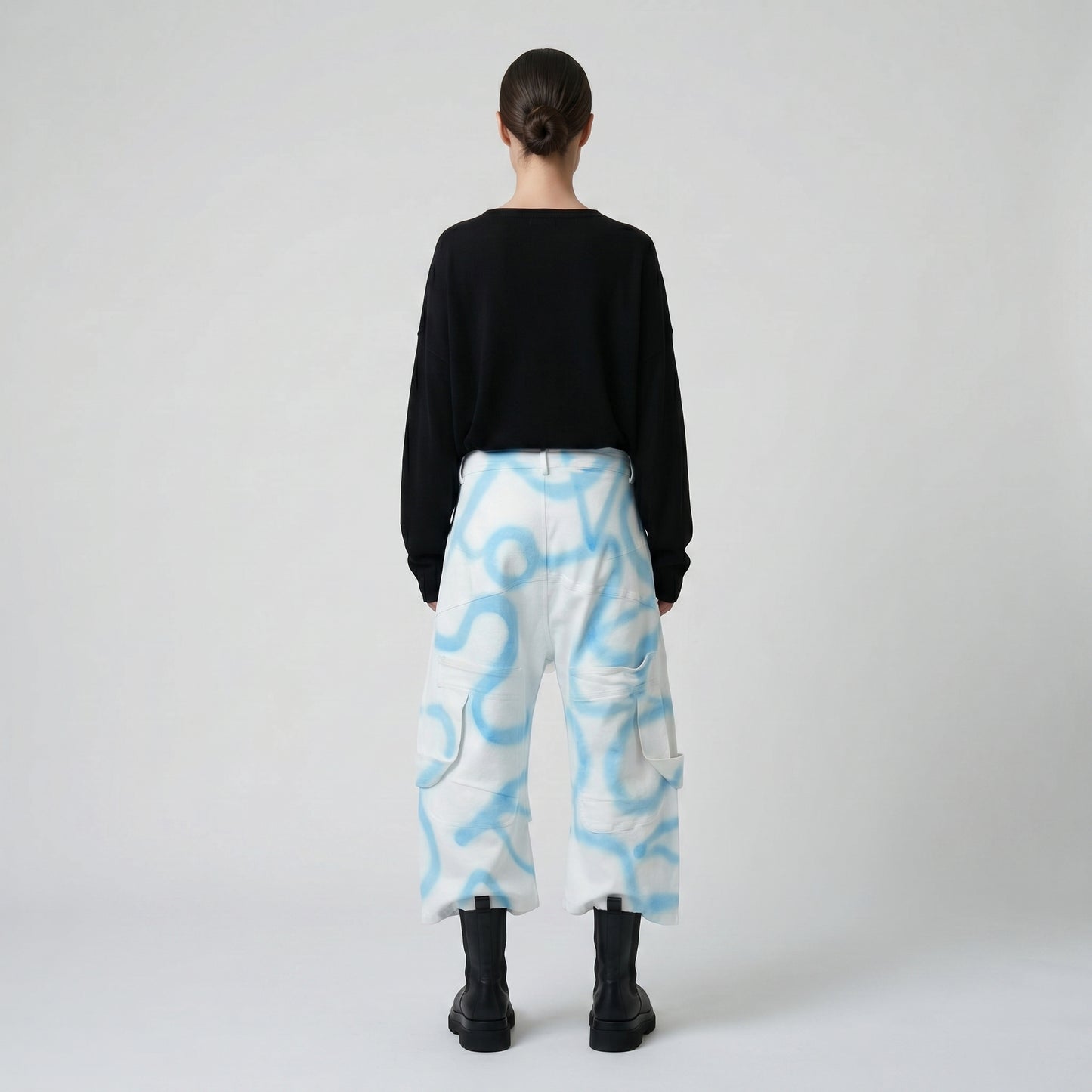 Tie-Dye Wide-Leg Cropped Trousers