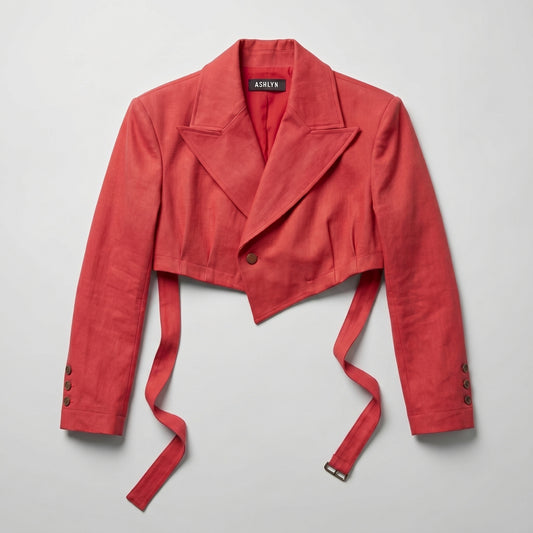 Cropped Asymmetric Tailored Blazer