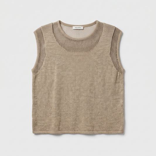 Open Knit Mesh Tank Top